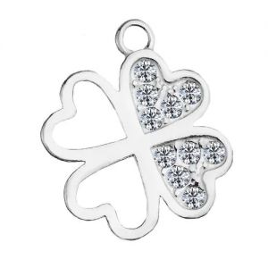 Zawieszka - koniczynka z kryształami GAVBARI*srebro AG 925*CHARM 82 ver.2 13x15 mm