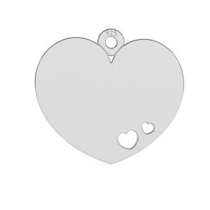 Zawieszka - serce z wyciętymi serduszkami*srebro AG 925*LK-0546 14x15,5 mm