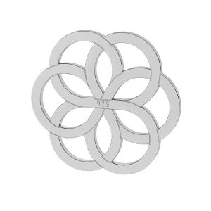 Dekoracyjna zawieszka rozeta, srebro 925, LK-0021 - 10MM