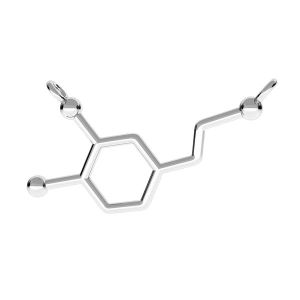 Zawieszka łącznik - wzór chemiczny - dopamina*srebro AG 925*ODL-00148 15x28 mm
