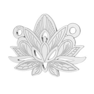 Zawieszka łącznik - kwiat lotosu*srebro AG 925*LK-0643 - 0,50 12,3x15,8 mm