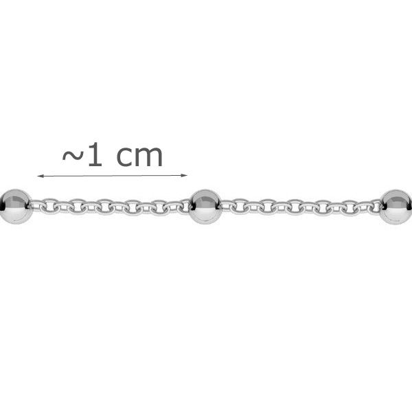 Łańcuszek metraż - typu Ankier z kulką*srebro AG 925*A 030 PL 2,0 1x2 mm