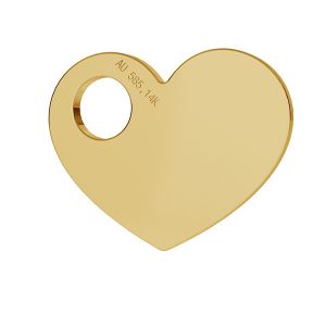 Serce blaszka celebrytka złoto 14K LKZ-00014 - 0,30 mm