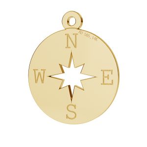 Kompas róża wiatrów zawieszka złoto 14K LKZ-00380 - 0,30 mm Kompas róża wiatrów zawieszka złoto 14K LKZ-00380 - 0,30 mm