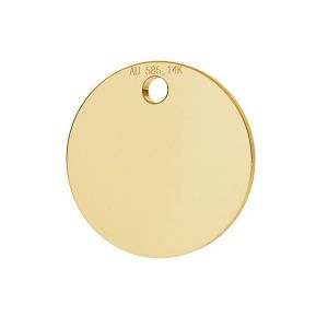Złota zawieszka - blaszka okrągła*złoto AU 585*LKZ-00025 - 0,30 10x10 mm