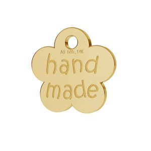 Mała blaszka wykończeniowa kwiatek HANDMADE złoto 14K LKZ-00577 - 0,30 mm