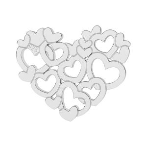 Zawieszka łącznik ażurowy - serca w sercu*srebro AG 925*LK-0705 - 0,50 10,2x12,3 mm