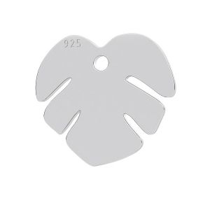 Zawieszka - liść monstera*srebro AG 925*LK-0809 - 0,50 12,2x13,3 mm