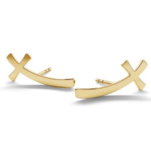 Kolczyki krzyże sztyft złoto 14K LKZ-00690 KLS (L+P) - 0,30 mm