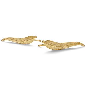 Kolczyki listki sztyft złoto 14K LKZ-00791 KLS (L+P) - 0,30 mm