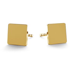 Kwadratowe blaszki kolczyki sztyft złoto 14K LKZ-00934 KLS - 0,30 mm