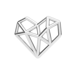 Zawieszka łącznik - serce origami*srebro AG 925*ODL-00299 13,5x15,5 mm