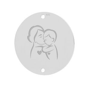 Zawieszka łącznik - blaszka okrągła - matka i dziecko*srebro AG 925*LK-1280 - 0,50 18x18 mm