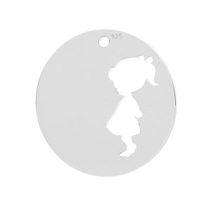 Zawieszka - blaszka okrągła - dziewczynka*srebro AG 925*LK-1291 - 0,50 16x16 mm