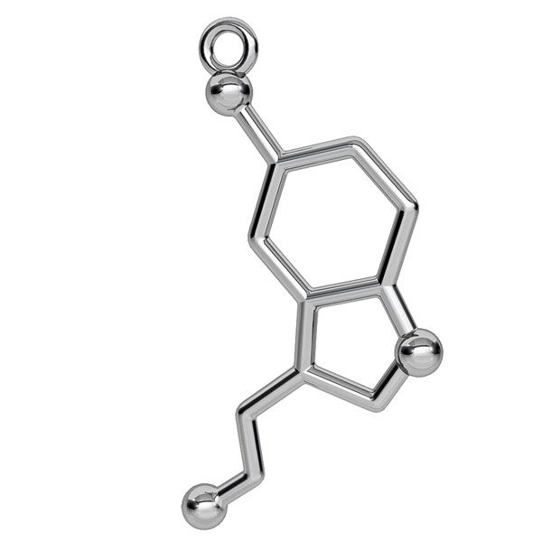 Serotonina zawieszka wzór chemiczny, srebro 925, ODL-00325