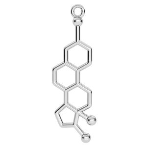 Estrogen zawieszka wzór chemiczny, ze srebra próby 925, ODL-00329
