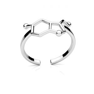 Pierścionek uniwersalny - wzór chemiczny - serotonina*srebro AG 925*U-RING ODL-00349 10,5x16 mm