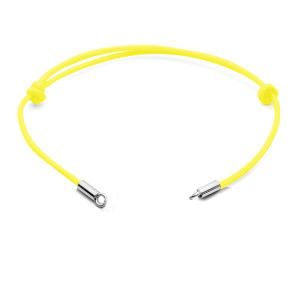 Bransoleta sznurkowa - regulowana - żółta*srebro AG 925*J-STRING BRACELET 7 ver.8 13,5-24,50 cm