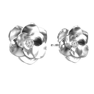Kolczyki róże ze Swarovskim, srebro 925, ODL-00041 KLS - CRYSTAL