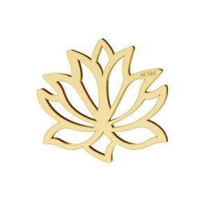 Kwiat Lotosu, zawieszka złoto 14K, LKZ-00771 - 0,30