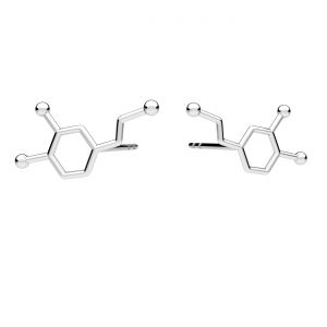 Kolczyk sztyft - wzór chemiczny - dopamina (L+R)*srebro AG 925*KLS ODL-00462 8x16,5 mm
