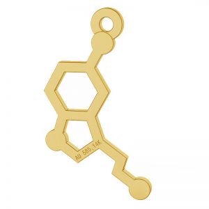 Serotonina zawieszka wzór chemiczny złoto 14K, LKZ-06064 - 0,30