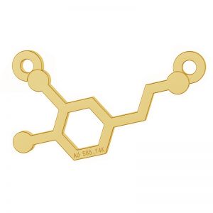 Dopamina zawieszka łącznik wzór chemiczny złoto 14K, LKZ-06062 - 0,30