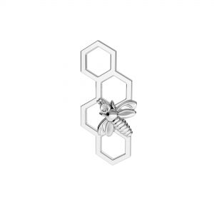 Zawieszka łącznik - pszczoła plaster miodu*srebro AG 925*ODL-00606 14,5x14,5 mm