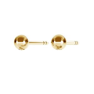 Złoty kolczyk sztyft z kulką i kółkiem otwartym do podwieszania*złoto AU 585*STWZ 3x14 mm
