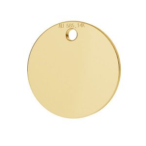 Złota zawieszka - blaszka okrągła*złoto AU 585*LKZ-00025 - 0,30 12x12 mm