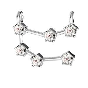 Zawieszka łącznik - znak zodiaku - bliźnięta z kryształami Swarovskiego*srebro AG 925*CON 2 ODL-00650 15x19 mm