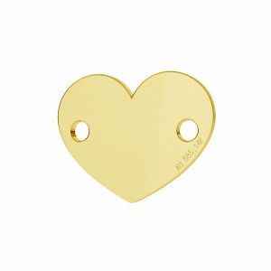 Złota zawieszka łącznik - serce*złoto AU 585*LKZ-00462 - 0,30 10x12 mm