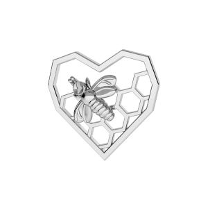 Zawieszka - serce plaster miodu pszczoła*srebro AG 925*CON 1 ODL-00671 13,9x15 mm