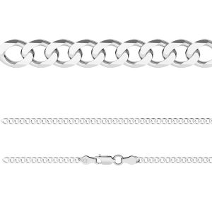 Łańcuszek typu Pancerka z zamkiem*srebro AG 925*PD 80 6L 45-80 cm