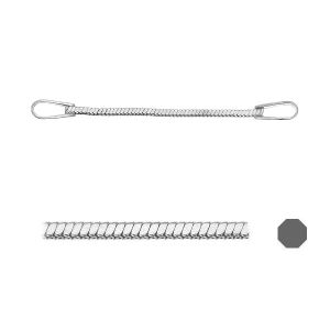 Krótki łańcuszek z obustronnym zakończeniem typu blaszka*srebro AG 925*SN 020 DC8L ver.2 25-100 mm