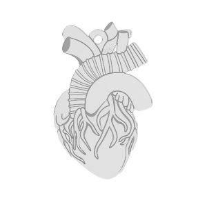 Zawieszka - serce ludzkie*srebro AG 925*LKM-2370 - 0,50 14x21,6 mm