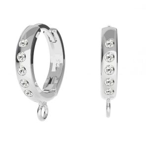 Bigiel angielski z kryształami Swarovskiego - okrągły typu kajdanki do podwieszania*srebro AG 925*ODL-00756 BZO 13,5x17 mm