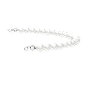 Perłowy odcinek z 25 białych pereł Gavbari o średnicy 6mm*srebro AG 925*EL 22 6x170 mm