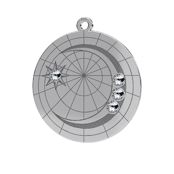 Zawieszka - księżyc z kryształami Swarovskiego*srebro AG 925*LKM-2625- 0,50 22x23,5 mm