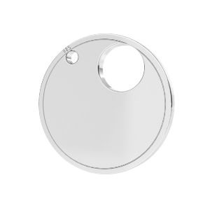 Zawieszka łącznik - okrągła blaszka do grawerowania, składowa zapięcia typu toogle*srebro AG 925*LKM-2738 - 0,50 18x18 mm