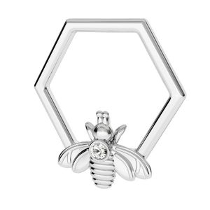 Zawieszka - plaster miodu pszczoła z kryształem Swarovskiego*srebro AG 925*ODL-00830 ver.2 13,9x15 mm