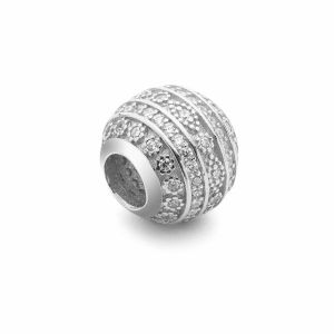 Przekładka ozdobna beads - z cyrkoniami*srebro AG 925*BDS-00008 9,5x10,5 mm