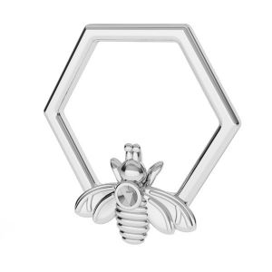 Zawieszka - plaster miodu pszczoła, baza do wklejania kryształów*srebro AG 925*ODL-00830 13,9x15 mm