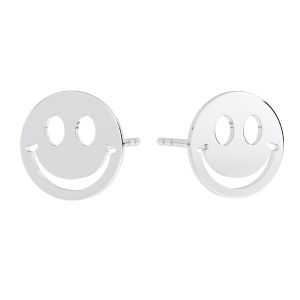 Kolczyk sztyft - emotikon - uśmiechnięta buźka*srebro AG 925*KLS LKM-3005 - 0,50 10x10 mm