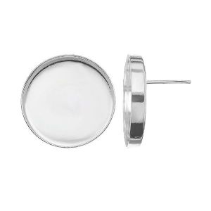 Kolczyk sztyft z okrągłą miseczką do żywicy*srebro AG 925*KLSG FMG-R 20 mm EARRING