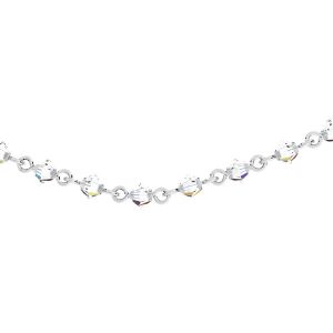 Łańcuszek metraż - ręcznie składany z kryształami Gavbari*srebro AG 925*GAVBARI BICONE CHAIN 4MM AB
