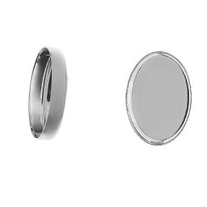 Owalna miseczka do żywicy, niepolerowana*srebro AG 925*FMG 10x14 mm