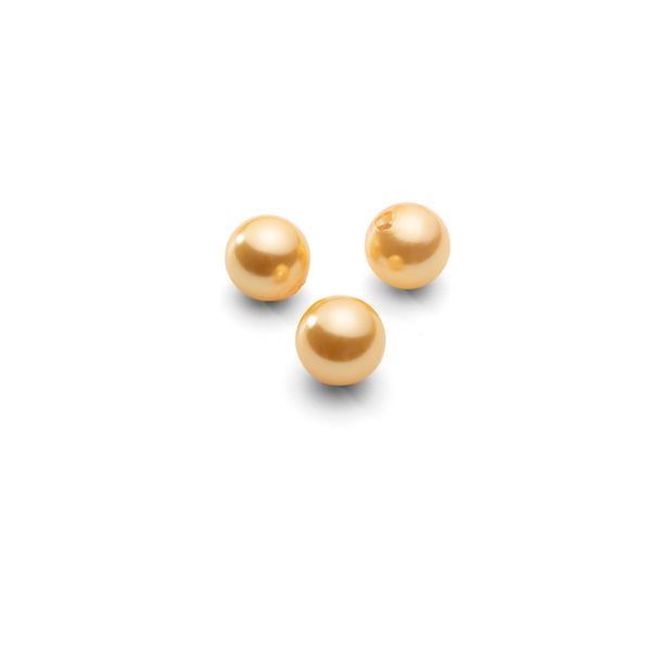 Okrągłe hodowane perły złote muszlowe 6 mm z otworem przelotowym, GAVBARI PEARLS 2H