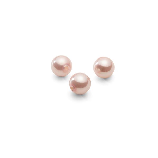 Okrągłe hodowane perły różowe muszlowe 6 mm z otworem przelotowym, GAVBARI PEARLS 2H