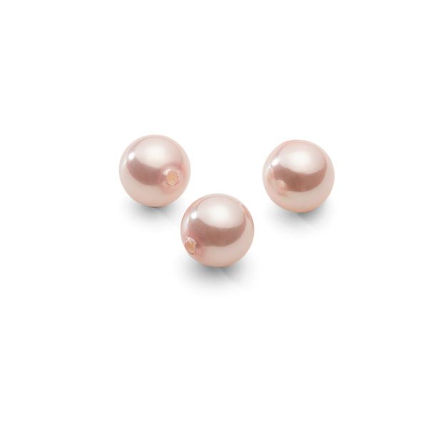 Okrągłe hodowane perły różowe muszlowe 8 mm z otworem przelotowym, GAVBARI PEARLS 2H
